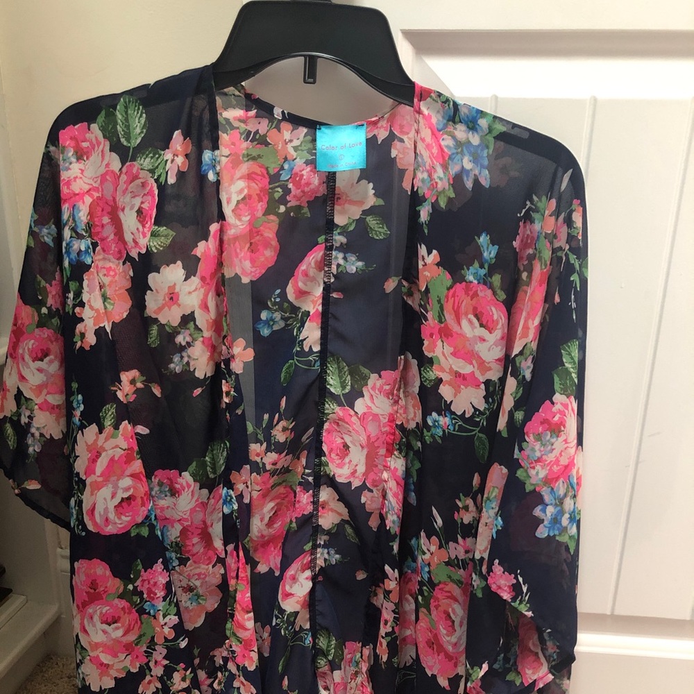 Sheer Floral Kimono